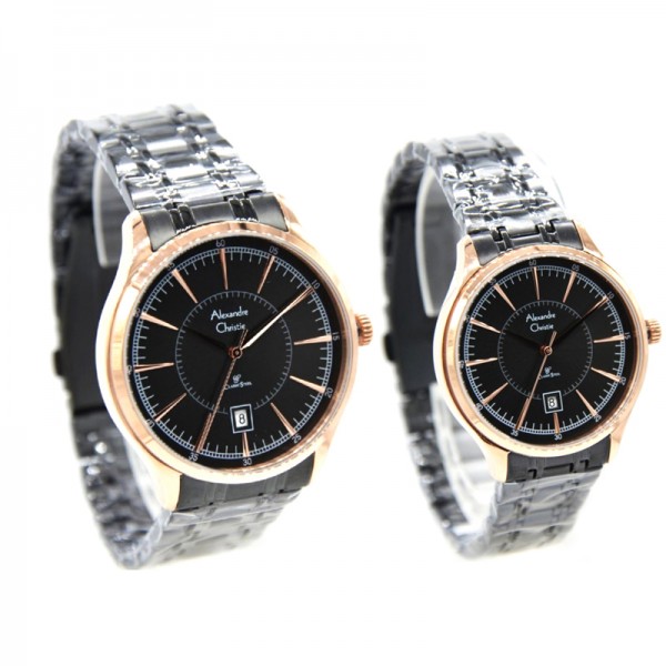 Alexandre Christie AC 8553 Rosegold Black Couple